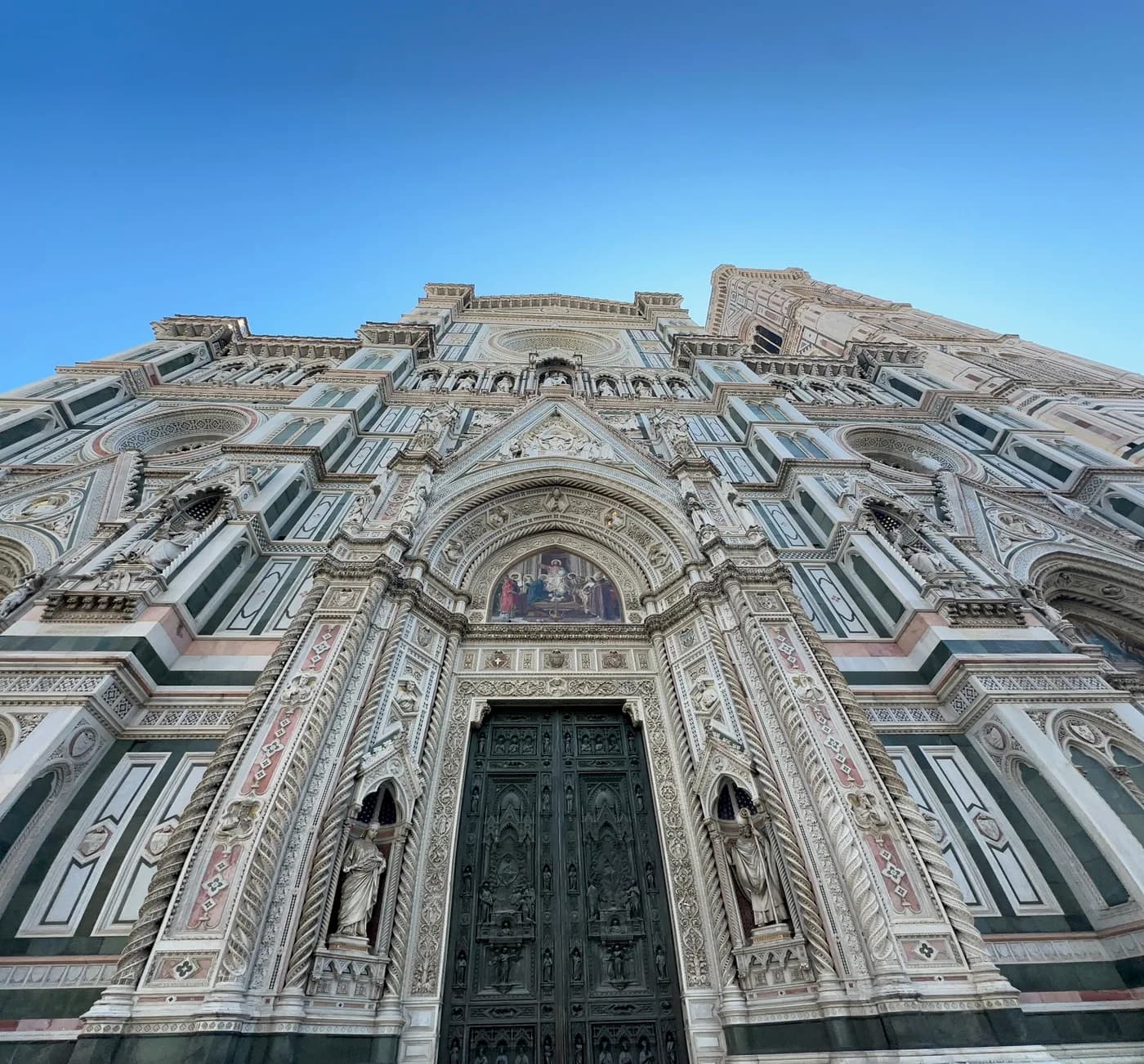 The ornate facade of Florence Cathedral in Italy